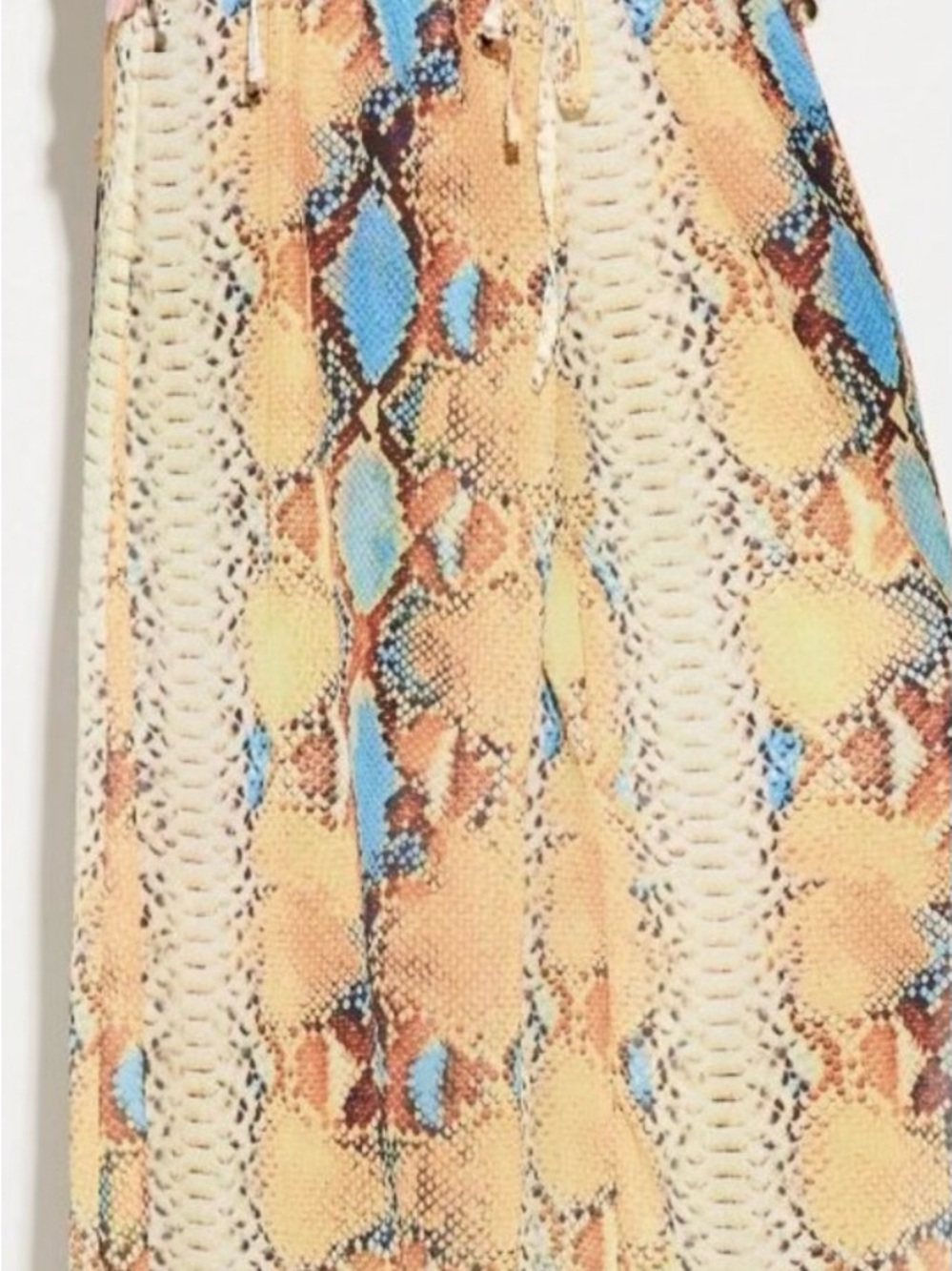 Multicolor Boho Women's Snake Print Wide Leg Palazzo Pants High Rise Trousers - Picture 5 of 6